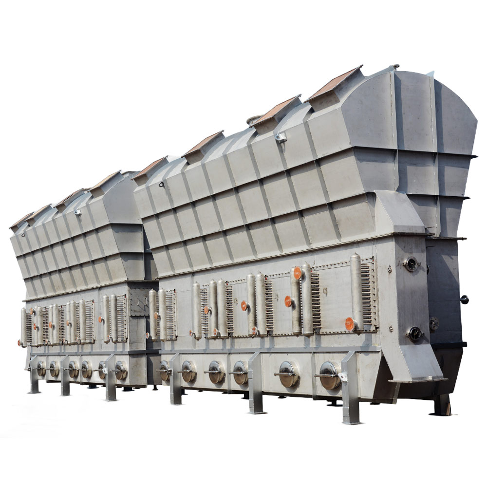 Fluid bed dryer with built-in heat exchanger unit